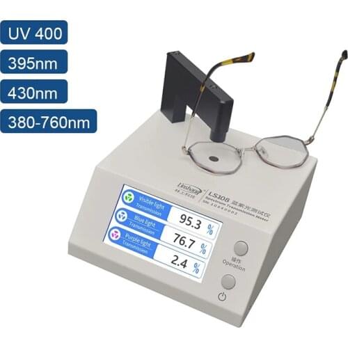 LS108 New Upgrade Spectrum Transmission Meter test UV400 VLT blue and violet light for computer lens and anti-blue light glasses