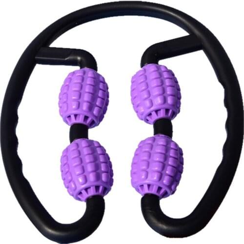 Massager Leg Muscle Relaxation Roller Ring Clamp Leg Massage Stick Yoga Body Shaping 4 Wheels Fitness Device for Sports