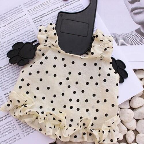 Cute Dots Dog Dress Summer Cat Clothing Chihuahua Yorkies Pomeranian Shih Tzu maltese Poodle Bichon Schnauzer Corgi Clothes XXS