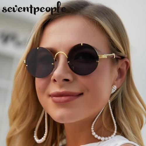 Retro Small Round Sunglasses Women 2021 Luxury Brand Vintage Oval Sunglasses For Men Fashion Metal Frame Anti-Blue Light Eyewear