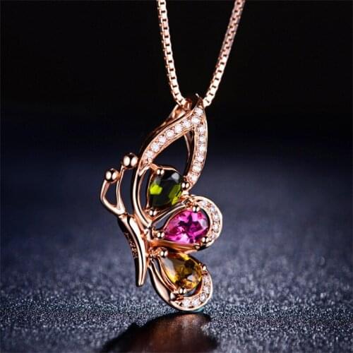 TJP Charm Girls Silver 925 Choker Necklace Female Accessories Top Quality Zircon Butter Pendant Necklace For Women Birthday Gift