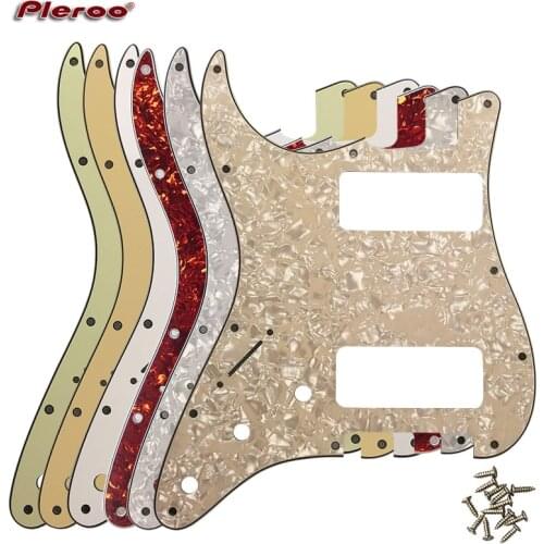 Pleroo Great Quality Guitar Parts 2 P90 Strat Guitar PICKGUARD For Left Handed US 11 Screw Holes Strat 2 P90S Humbucker
