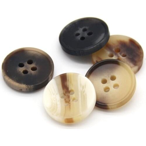 HENGC 25mm 30mm Resin Imitation Horn Buttons For Clothing Large Coat Sweater Suit Cardigan Black Sewing Accessories Wholesale