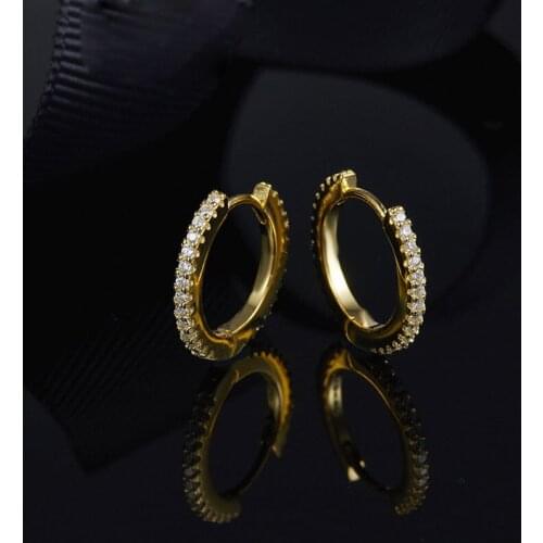 SOELLE Real 925 Sterling Silver Rose Gold Color Circle Drop Earrings Pave Zircon CZ Stones Women Personality Jewelry Accessories