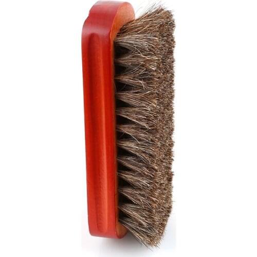 Horse Hair Shoes Brush Wood Natural Leather Real Horsehair Shoe Brush Polish Soft Polishing Bootpolish Boot Clean Tools