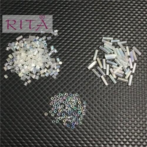 50g Glass Brilliant Loose Seed Spacer Tube Beads For jewelry making DIY Garment Accessory