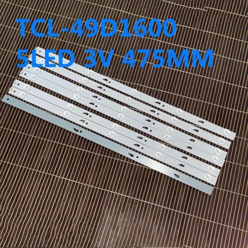 8PCS/LOT LED Backlight strip 5 lamp For Hitachi 49D1600 49E301 49U3600C 49L510U18 49HR332M05A0 V3 V4 4C-LB490T-HR4 YH1 YH7 YHJ