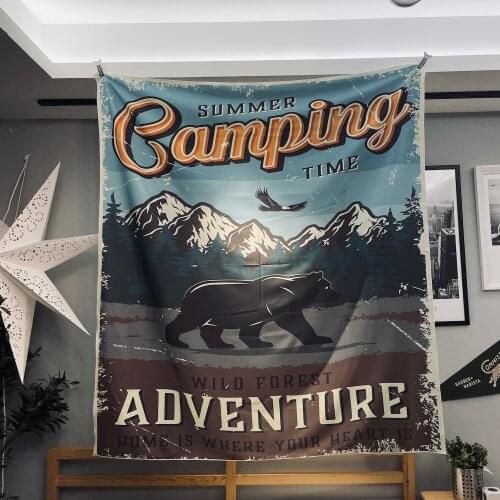 Camping Theme Wall Decoration Blanket Home Wall Beautification Supplies Free Nail Clip