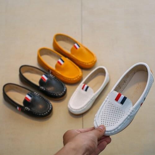 Children Shoes For Boys Loafers Sneakers Baby Soft Kids Shoes Pu Leather Casual Toddler Girls Flats Slip-on Moccasin White Shoes