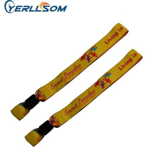 YERLLSOM 300PCS/lot Customized Personalized printing logo fabric wristbands bangles for gifts Y061503