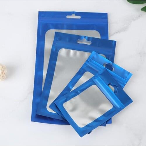 100pcs Resealable Zip Bags Smell Proof Plastic Foil Pouch Water Proof Reclosable Self Seal Storage Zipper Retail Packaging Bags