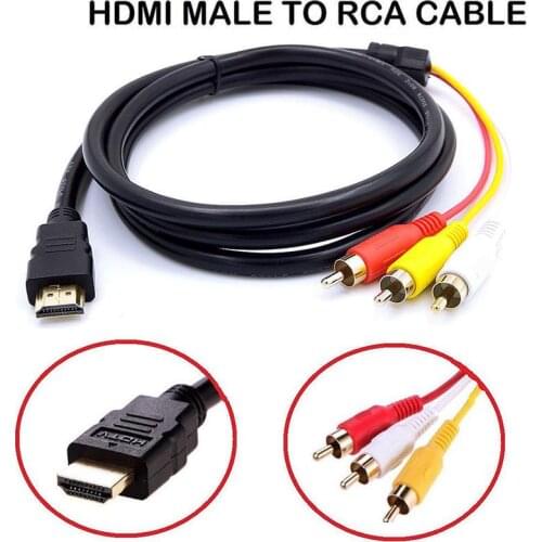 1080P HDMI-compatible To 3-RCA Audio Adapter for Connecting HD Player To TV 24K Gold-plated Connector Light and Portable