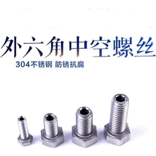 2pcs M10 M12 Hexagon socket screws Hollow hex bolt Mechanical screw 304 stainless steel hole 5.2mm-6.2mm length16mm-35mm