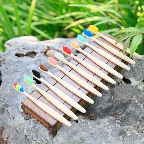 1/2Pcs Natural Pure Bamboo Toothbrush Portable Soft Hair Tooth Brush Eco Friendly Brushes Oral Cleaning Care Tools brush cleaner