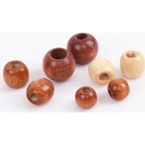 200Pcs Round Loose Space Beads For Jewelry Marking Bracelet Charm Needlework Wooden Beads DIY Accessories Jewelry Finding