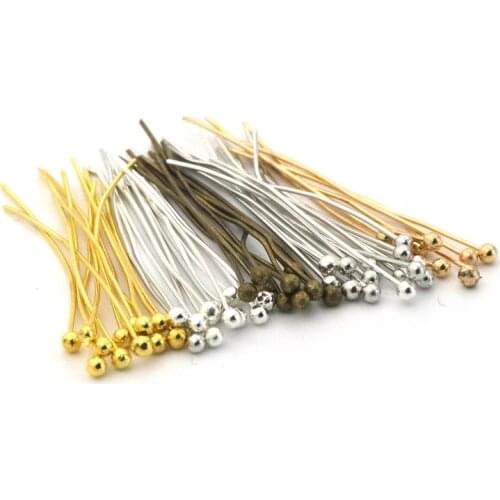 200pcs/lot 25 30 40 50mm Colorful Metal Ball Head Pins Needles For Jewelry Findling Making Diy HandWork Accessories Wholesale
