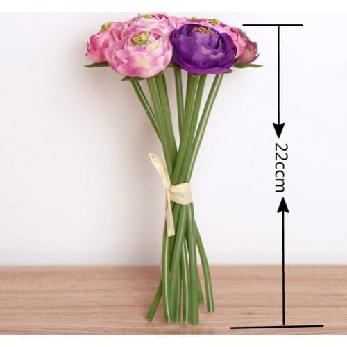 9pcs/ Bouquet Artificial Silk Flowers Real Touch simulation peony Flowers fake bouquet for Wedding Home Table Decoration wreath