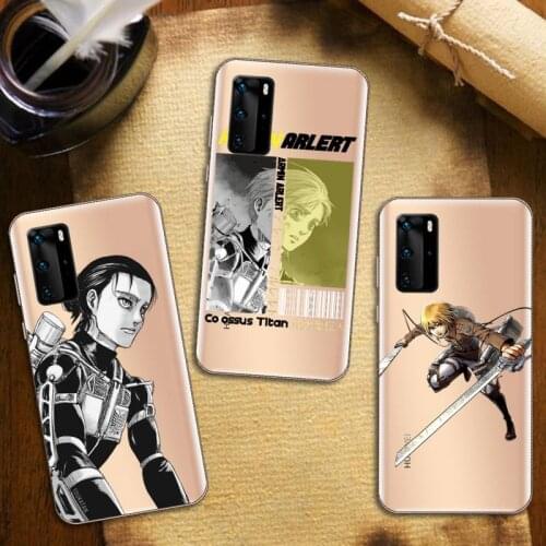 Armin Arlert Attack on Titan Phone Case Transparent for Huawei P20 P30 P40 honor 8 10i P smart 2019 Samsung A71 A21S S10 20 plus