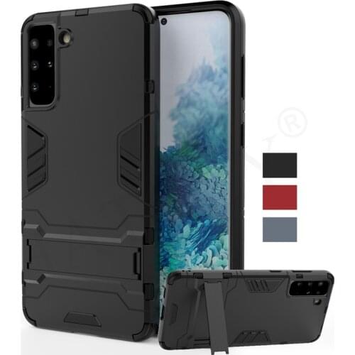 For Samsung Galaxy S21 Plus 5G Case TPU Bumper Robot Holder Stand Shockproof Armor Phone Back Cover For Samsung S21 Plus 5G Case