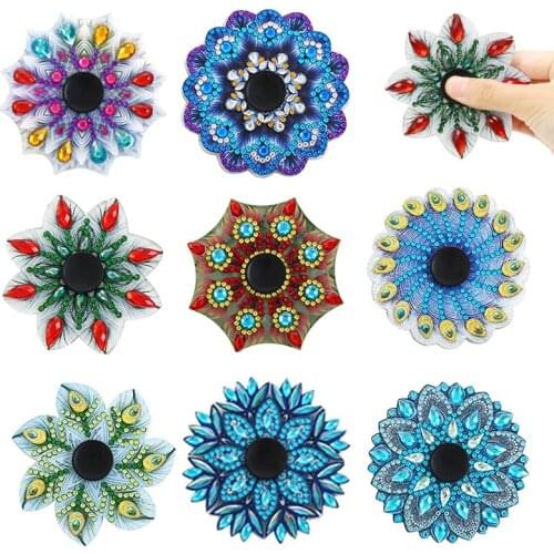 Double Sided Drill Diamond Painting Spinner 5D Mosaic Painting Kit DIY Spinner Children Kid Adult Craft Stress Relief Toys Gifts