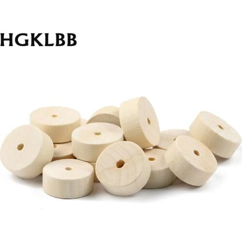 HGKLBB 24mm Natural Color Wooden Spacer beads Eco-Friendly Round Wood Beads for Jewelry Making bracelet DIY Findings Baby toy