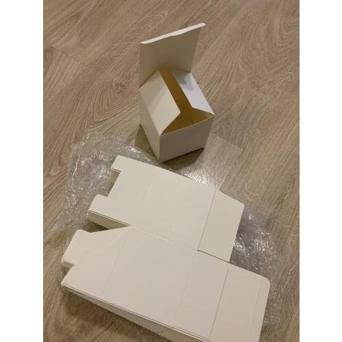 50Pcs Kraft Paper Box Square White Cardboard Box DIY Gift Box For Soap Cookies Jewelry Gift Packaging Candy Cookies Cake Baking