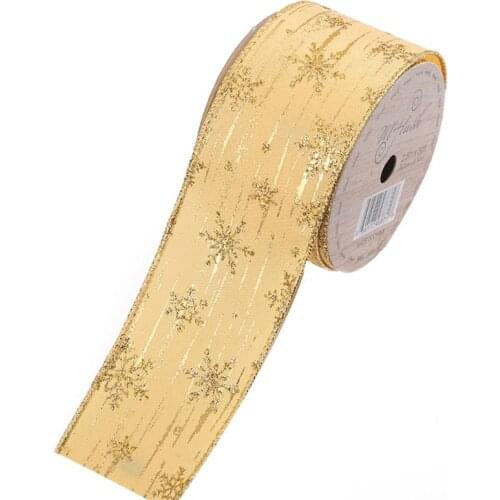 10 Yards Glitter Sheer Snowflake Ribbon for Wedding Party Christmas Tree Decoration Gift Wrapping