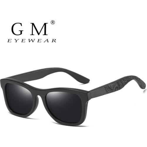 GM Handmade Brand Wooden Polarized Sunglasses Women Men Design Driving Wooden Mirrored Shades in Round Wood Box S1610B