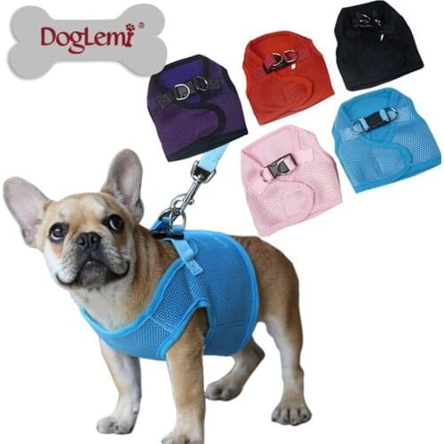 Soft Mesh Pet Harness Pet Dog Cat Vest Harness Small Dog Vest Harness Walk Collar Safety Strap 5 Colors Available