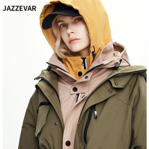 JAZZEVAR 2021 New Product Spring and Autumn Casual Windbreaker Women mid-length Handsome Tooling Jacket Women