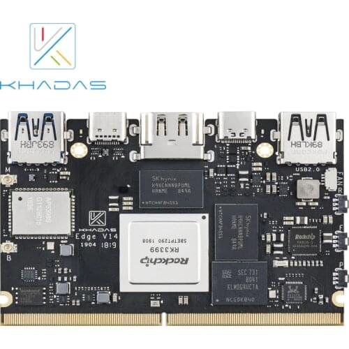 Khadas Edge Max Single Board Computer with LPDDR4 4+128GB EMMC 5.1 AP6398S Wi-Fi, 2X2 MIMO with RSDB