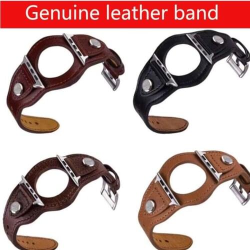 Genuine Leather cuff strap for iwatch band 42mm 38mm for apple watch SE band 44mm 40mm series 6 5 4 3 2 1 wristband