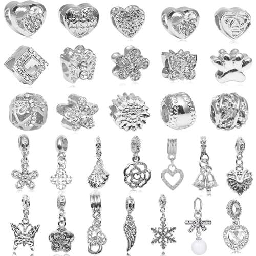 2Pcs/Lot 44 Styles Special Offer Bowknot Pendant Cute Butterfly Charms Beads Fit Brand Bracelets Necklace For Women DIY Jewelry