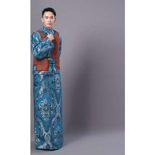 Special offer new Beller elder brother the Manchu Qing Dynasty costume master landlord gown Robe show fashion photography