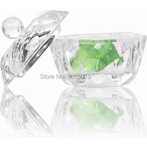 Crystal Cup Lid Glass Nail Art Dappen Dish Cup Acrylic Liquid Makeup Powder Nail Styling Tool Equipment Tools F1142