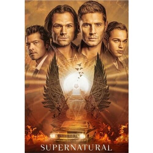 Supernatural TV Poster Full Square Round 5D DIY Diamond Painting Diamond Mosaic Embroidery Cross Stitch Wall pictures FC478