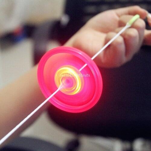 200pcs LED Glowing Hand Pull Whistle Flywheel Party Gift Led Rope Pull Flying toy Light Funny Kids Gifts Party Supplies