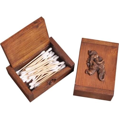 Thailand wood toothpick box swab box household table hotel hotel dedicated toothpicks extinguishers desktop boxes
