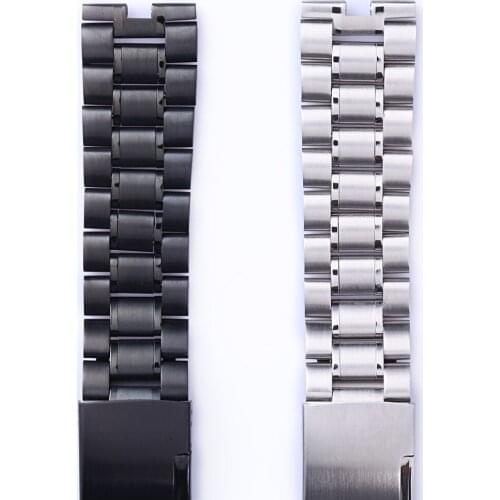 1PCS 22mm 304 Stainless Steel Watch bands watch straps black and silver for Moto 360