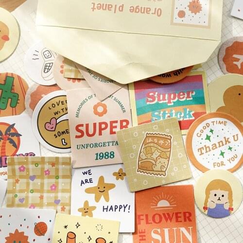 60pcs Cute Sticker Set Korean Scrapbooking Vintage Kawaii Diary Decoration Stationery Stickers School Supplies