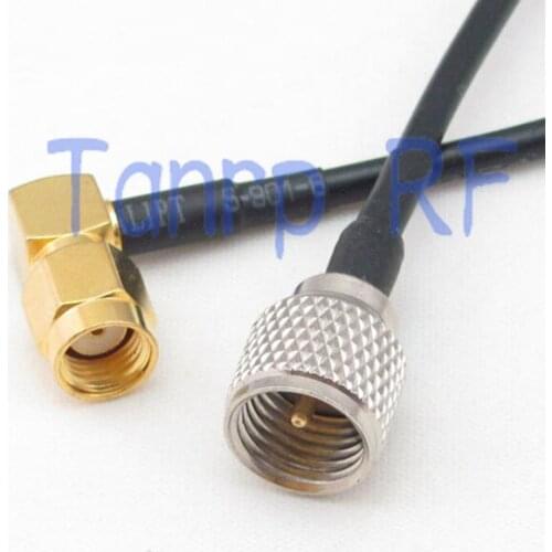 8in mini UHF male PL259 to RP-SMA male right angle RF connector adapter 20CM Pigtail coaxial jumper cable RG174 extension cord