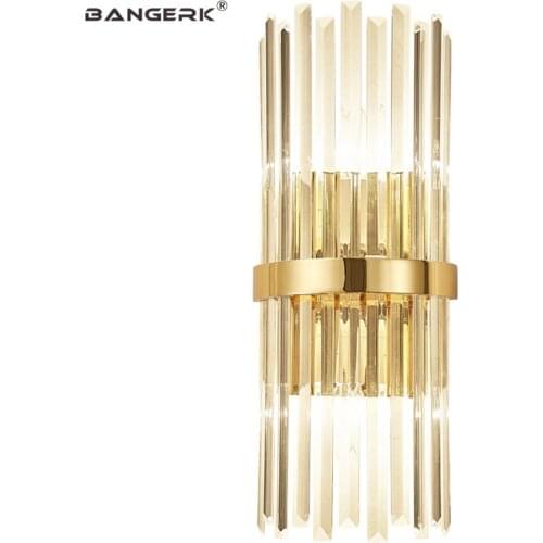American Crystal Sconce Wall Lamp Loft Simple Modern LED Wall Light Fixtures Bedroom Bedside Home Decor Art Lighting Wandlamp