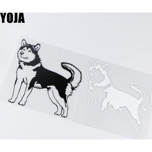 YOJA 15.1X16CM Alaskan Malamute Cartoon Car Sticker Cute Pet Dog Viny Decal Decoration ZT4-0235