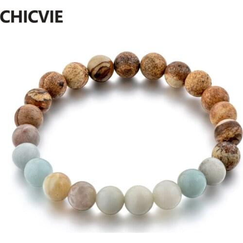 CHICVIE Yellow Charm Natural Stone Custom handmade Chakra Bracelets & Bangles Beads For Women Jewelry Making Bracelets SBR180055