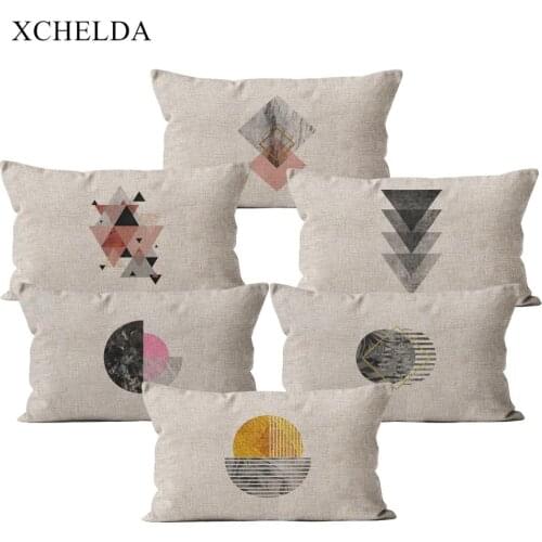 Decorative Nordic Geometric 30*50 Fur Linen Cushion Cover Pillowcase for Children Sofa Bedroom Throw Pillow Case