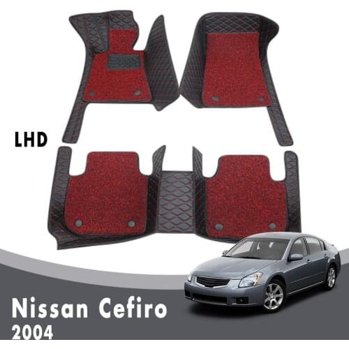 Double Layer Wire Loop Custom Carpets For Nissan Cefiro 2004 Car Floor Mats Interior Accessories Artificial Leather Parts Rugs