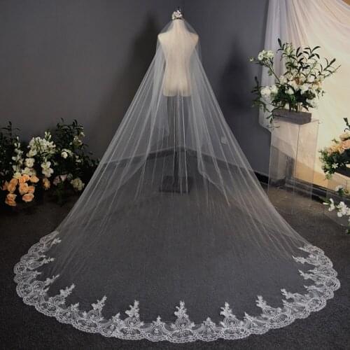 Wedding Veils with Comb Lace Edge One-Layer Wedding Veil Bridal Veil 300*380