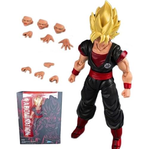 15cm Dragon Ball Super Demoniacal Fit SHF Figura Abomination Black Son Goku Zamasu PVC Statue Action Anime Figure Model Toys
