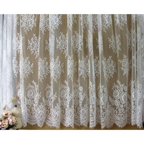 GLace 3M/Lot Export beautiful eyelash lace fabric DIY clothing light dress wedding lace fabric for dress accessories TX671