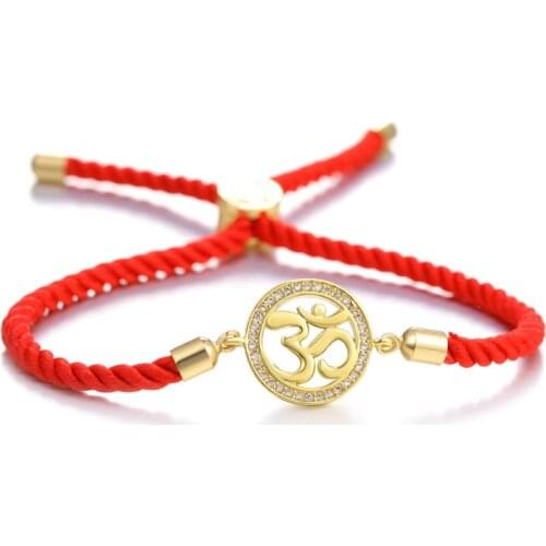 Red leather cord Gold Bracelet Adjustble Slider Chain Copper Zircon Blue Evil Eye Bracelet For Women Jewelry bijoux braccialetti